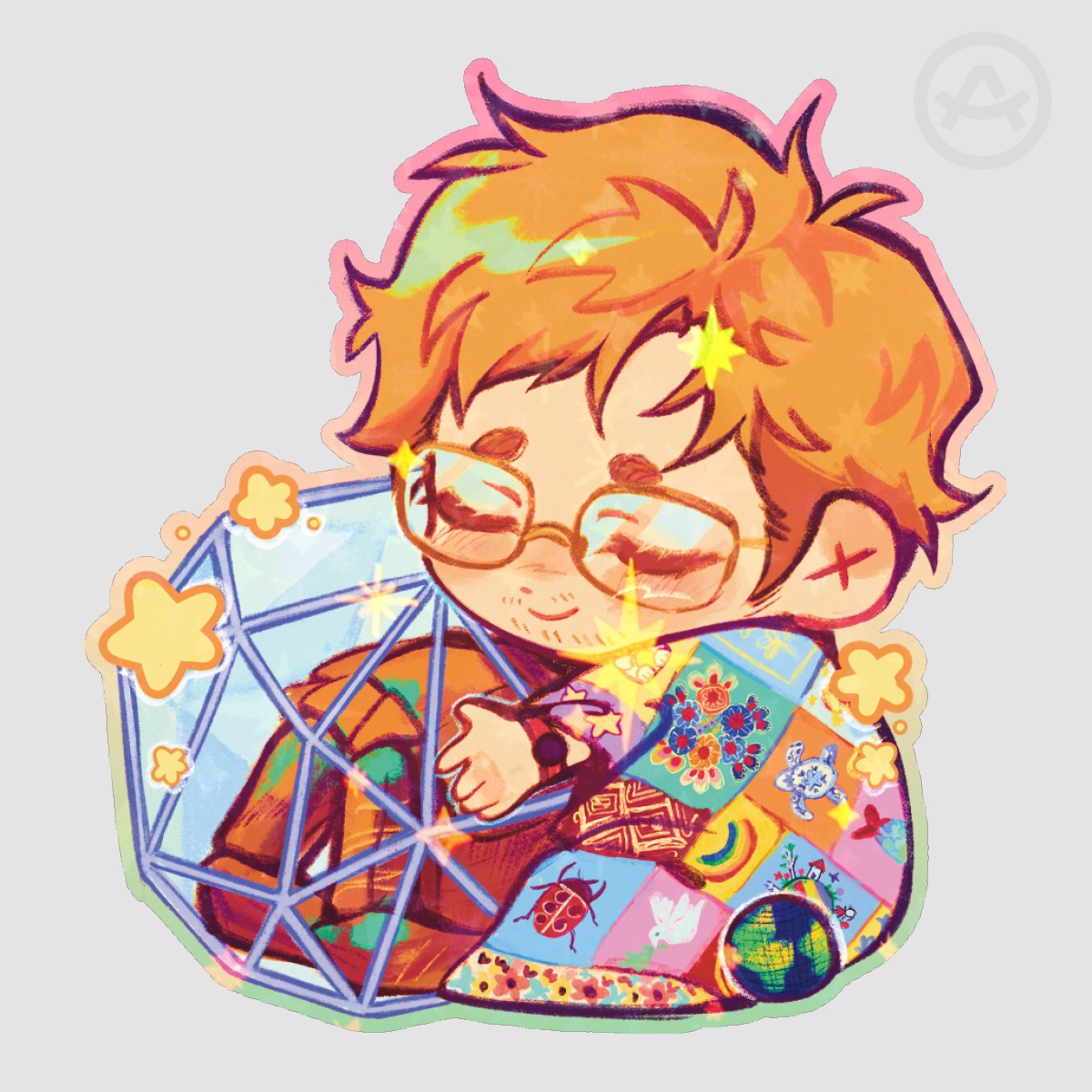 Grace Rocky sleepy Holo sticker