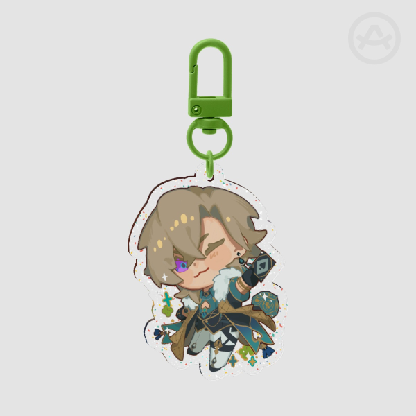 Aventurine Glitter Acrylic Keychain