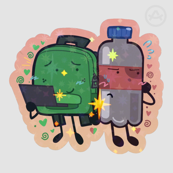 Sodapack Liam x Bryce HFJONE Soda Bottle x Backpack Die Cut Sticker