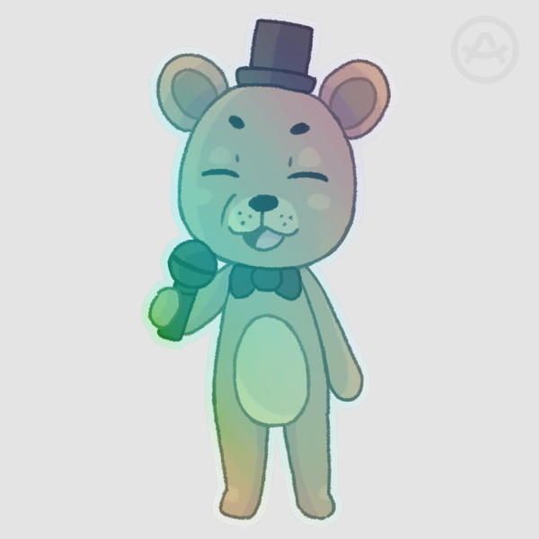 Chibi Freddy Holographic Sticker - 3 Inch