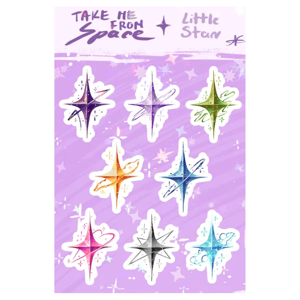 "Little Star" - Holo Star Stickers Sheet