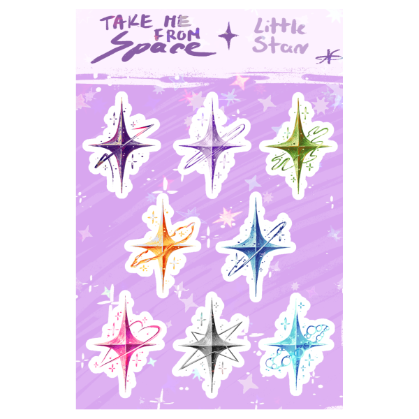 "Little Star" - Holo Star Stickers Sheet
