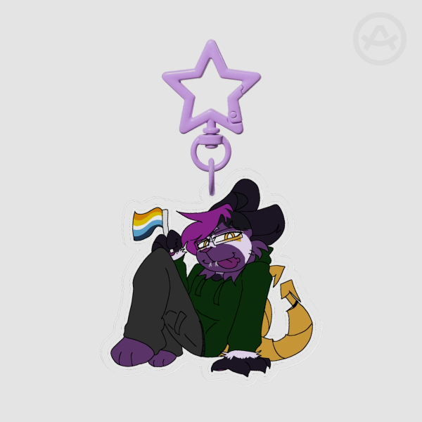 [OC] PRIDE - Rhinestone Aroace Flag Acrylic Keychain