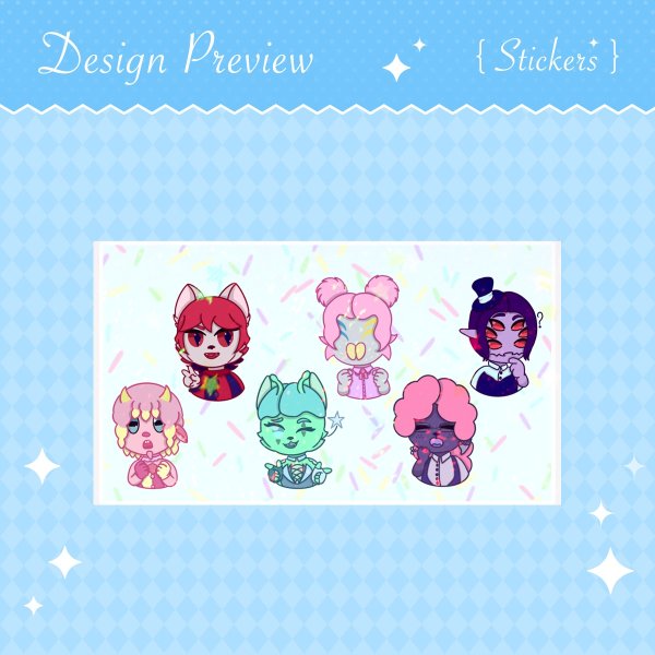 Circus crew sticker sheet