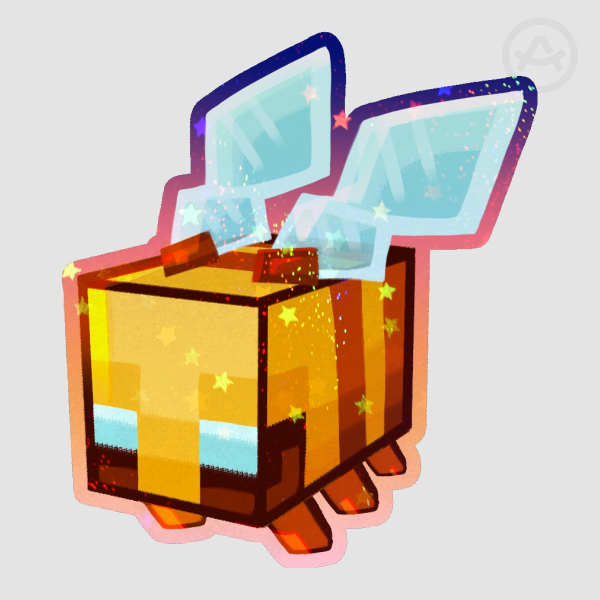 Bee Die Cut Sticker (Colored Edge) - 68mm x 77mm
