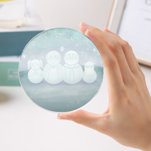 sousou no frieren | hero party snowman round acrylic coaster