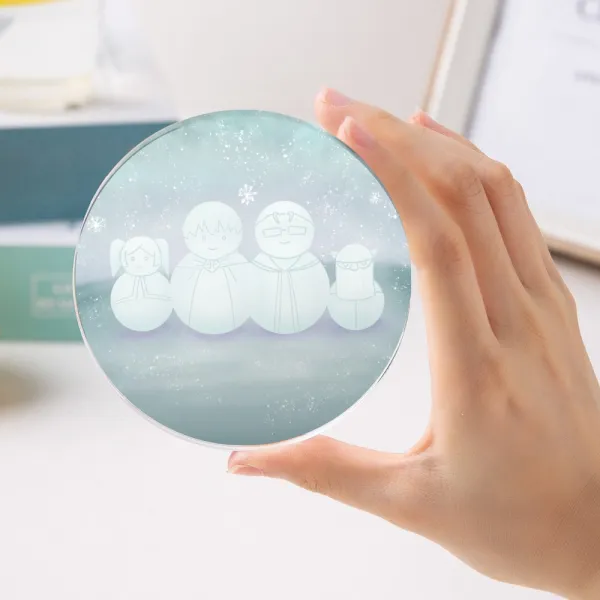 sousou no frieren | hero party snowman round acrylic coaster