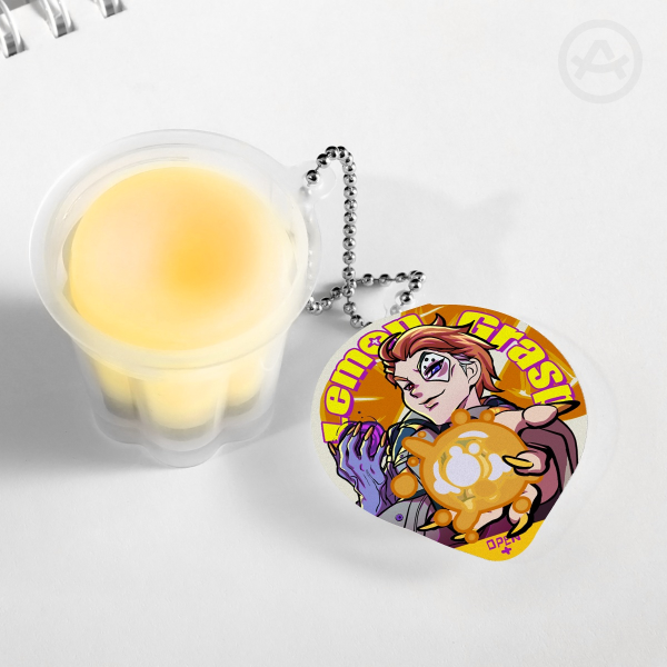 Lemon Grasp Squishy Pudding Keychain