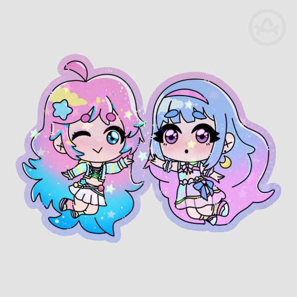 Lilly and Lulu magical sisters luluttolilly sparkle Colored Edge Die Cut Sticker
