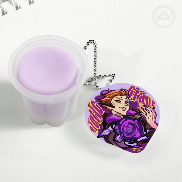 Biotic Grape Squishy Pudding Keychain