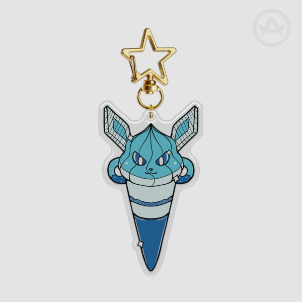 Shiny Glaceon Eeeveecream Epoxy Keyring