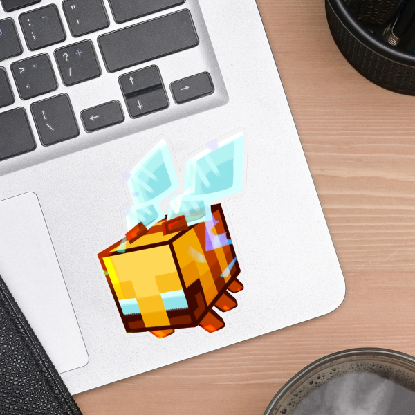 Bee Clear PET Vinyl Die Cut Sticker - 90mm x 102mm
