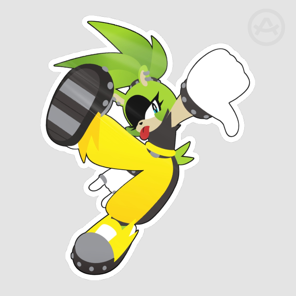 Surge the Tenrec "Thumbs Down" Die Cut Sticker