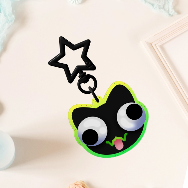 Derpcat || Gumstitch x Felix Was Here || Glittery Acrylic Keychain