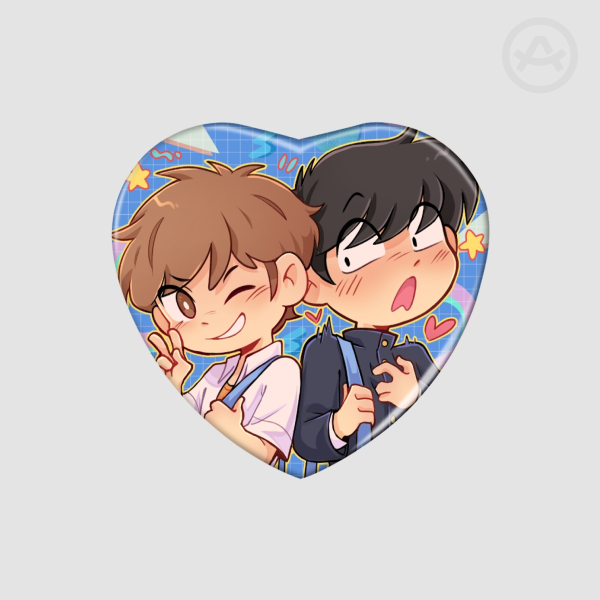 Nakamura! || Heart Shape Holographic Badges