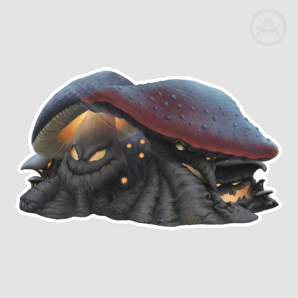 Angry Shrooms: Glossy Die Cut Sticker
