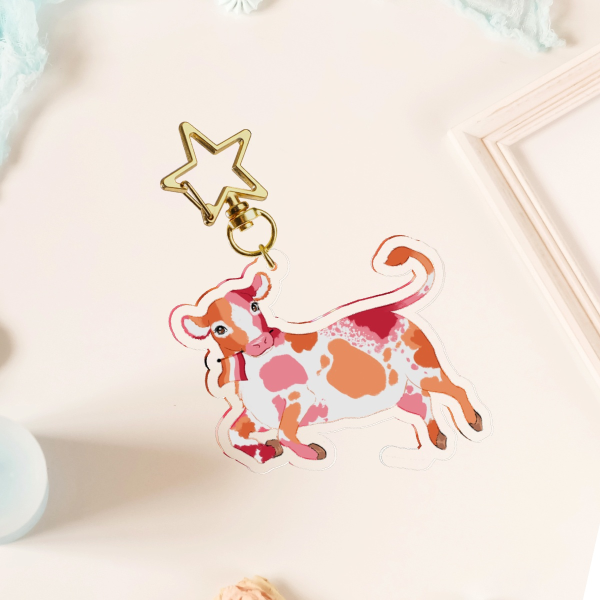 Lesbian Pride Cow Keychain