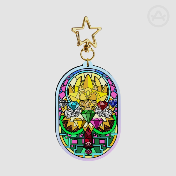 Sonic the Hedgehog Rainbow Stain Glass Keyring
