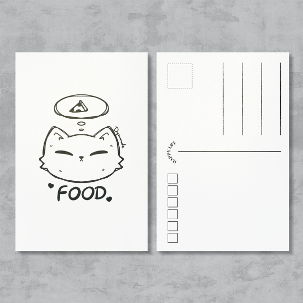 Hungry Cat doodle Postcard