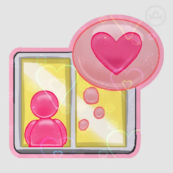 Frutiger aero mii in love Sticker