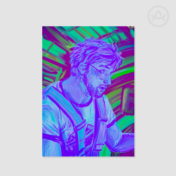 Ryland Grace with Pen A4 Poster/Print