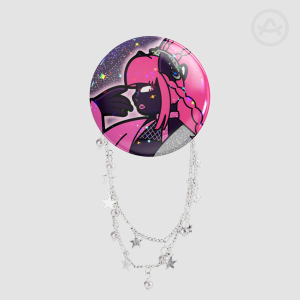Catty Noir Badge With Chain