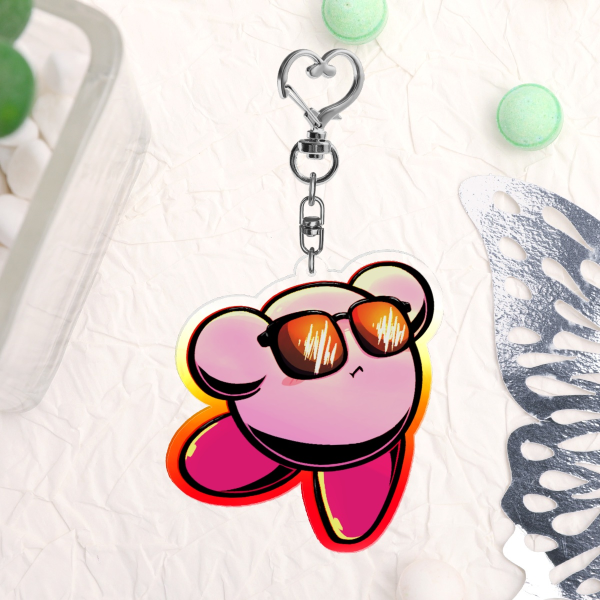 Kirby with Shades Keychain