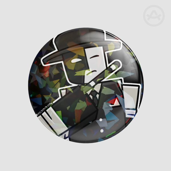 Artful Broken Glass Badge