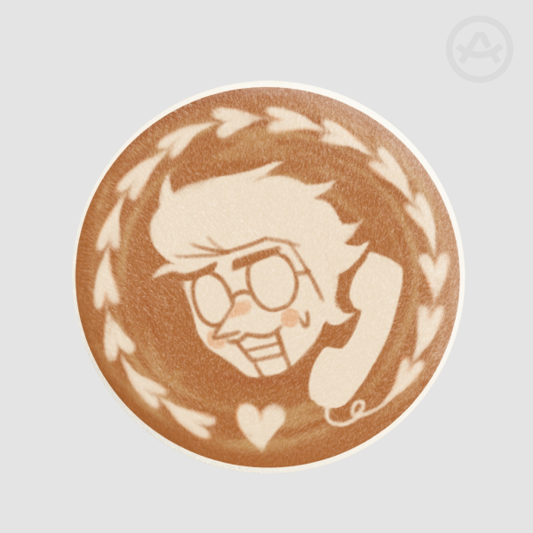 Latte Spam ❀ Plush Badge