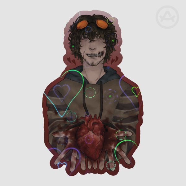 Ticci Toby holo heart sticker