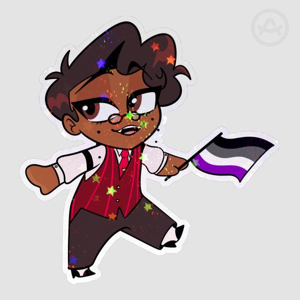 Asexual Human Alastor Die Cut Sticker
