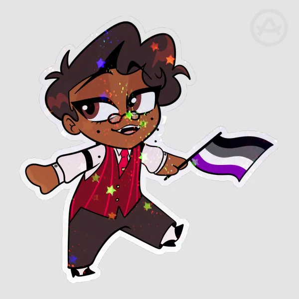 Asexual Human Alastor Die Cut Sticker