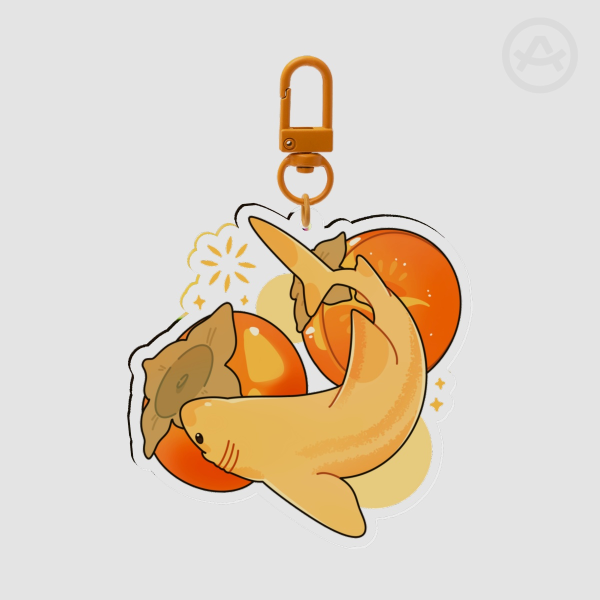 Persimmon basking shark Keychain