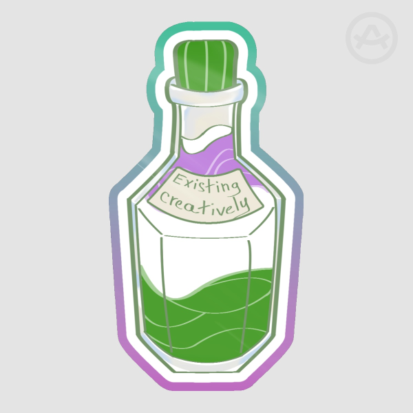 Genderqueer | Pride Potion Flag | Colored Edge Die Cut Stickers