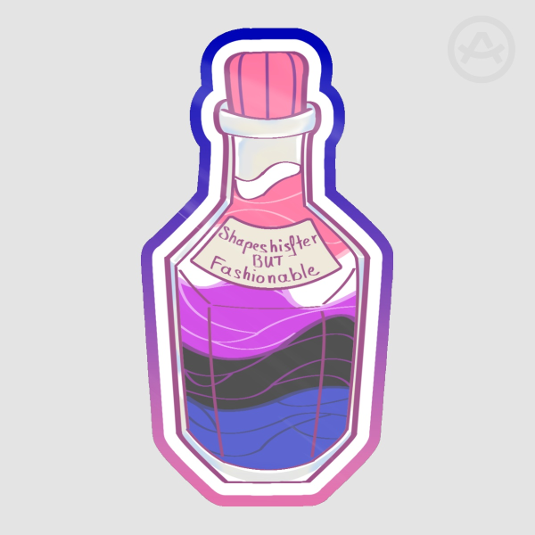 Genderfluid | Pride Potion Flag | Colored Edge Die Cut Stickers