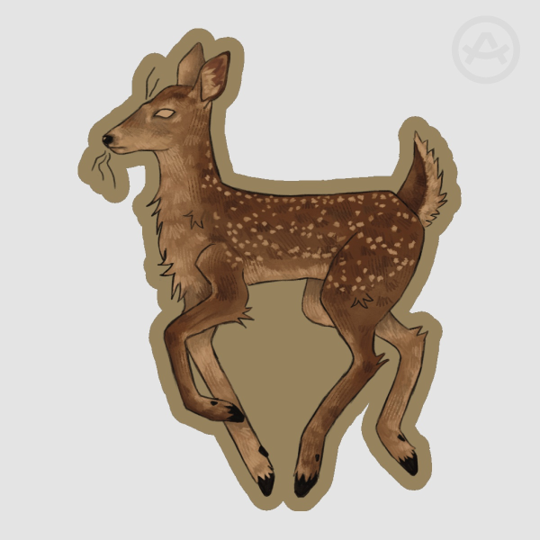 Deer matte sticker