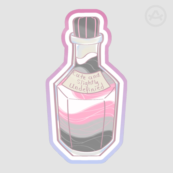 Demi Girl | Pride Potion Flag | Colored Edge Die Cut Stickers