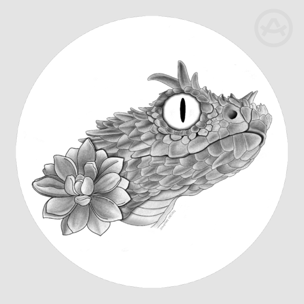Floral Pit Viper - Die Cut Sticker