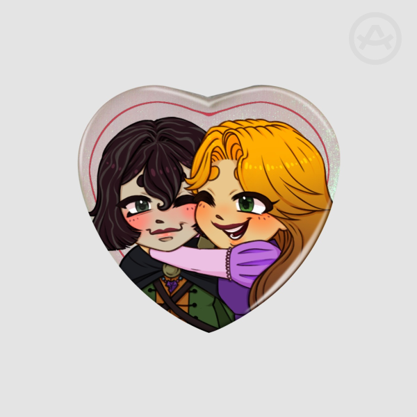 Cassunzel Heart Holographic Badge