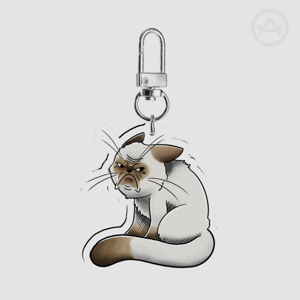 Moody Cat Keychain