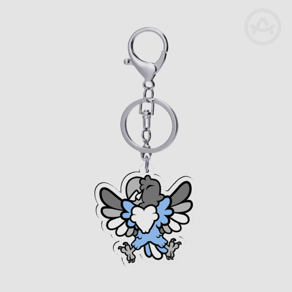 Pride Parrot Demiboy Keychain