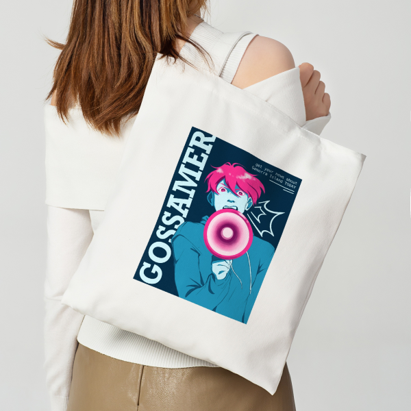Vertical Part-print Canvas Tote Bags - 13.7″x15.7″(35x40cm)
