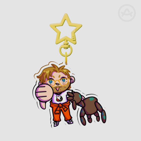 Project Hail Mary Grace and Rocky Thumbs Down Keychain