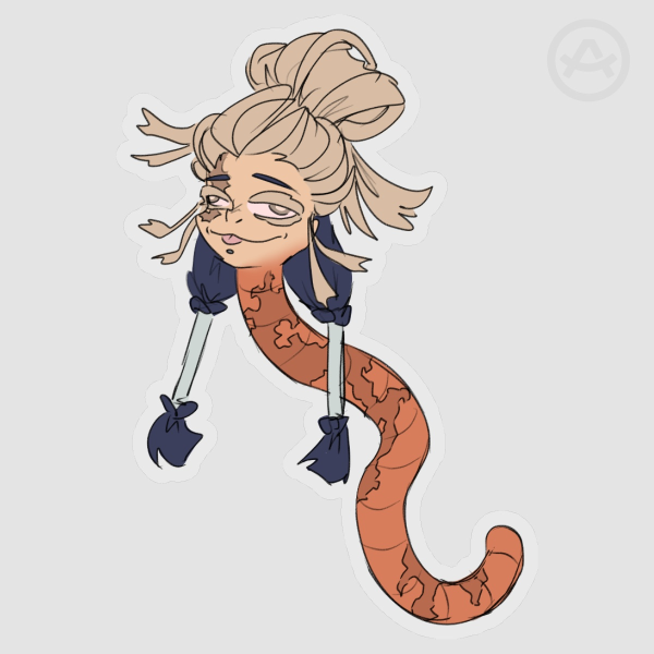 Tansy canines scuff worm sticker (Gachiakuta)