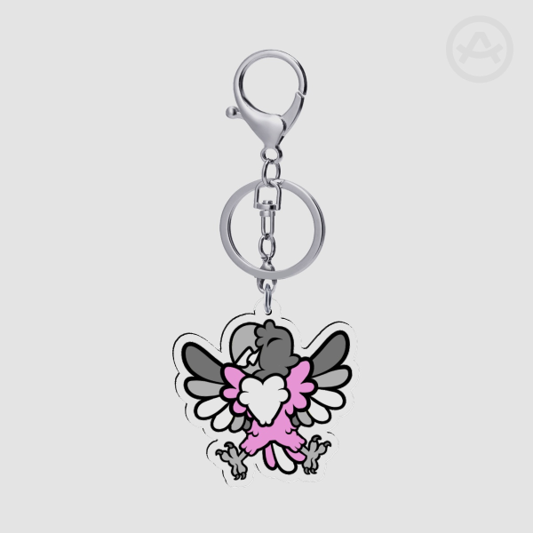 Pride Parrot Demigirl Keychain