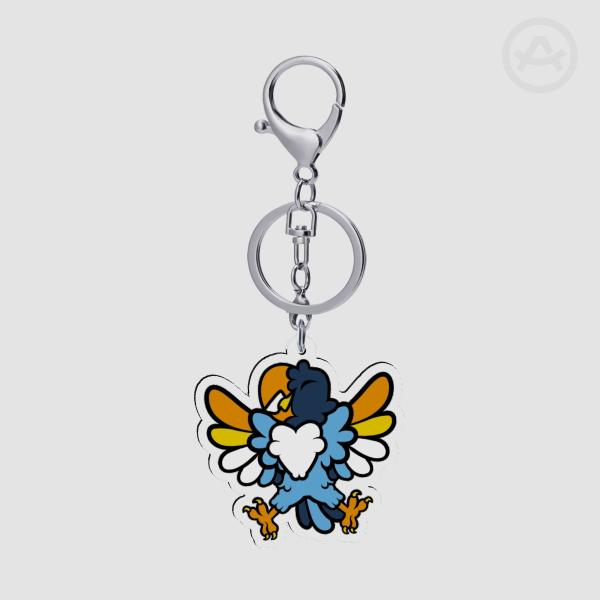 Pride Parrot AroAce Keychain