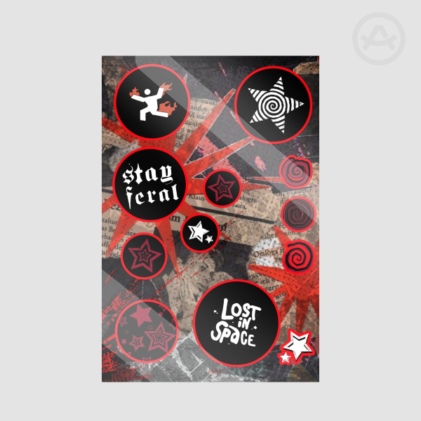 Punk Stickers - Alt Sticker Sheet ｡⋆𖤐