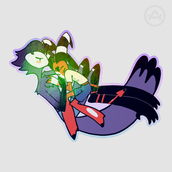 Cuddling Stolas and Blitzo Sticker