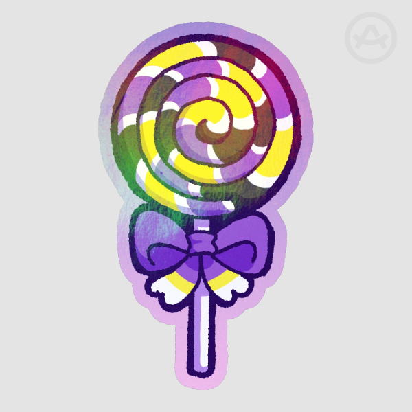 LGBTQ+ Pride Lollipop Nonbinary Die Cut Stickers