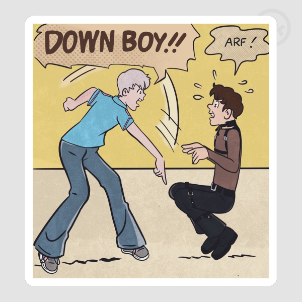 Down boy - Dan and Phil sticker - 95mm x 102mm